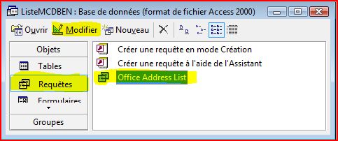Modifier la requ�te