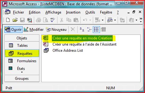 Cr&eacute;er 1 requ&ecirc;te